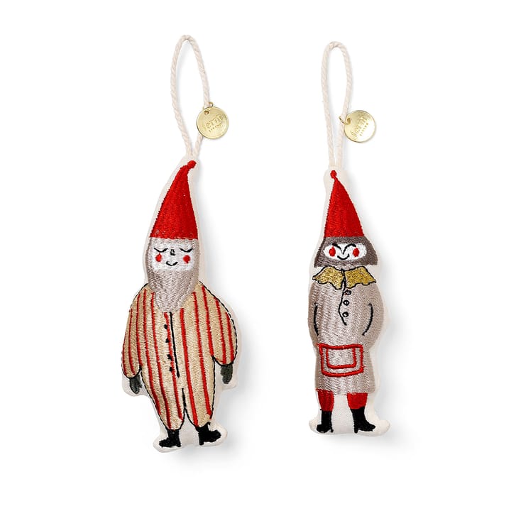 Elf pair juleophæng 13,5 cm 2-pak - Striped - Ferm LIVING