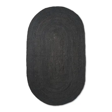 Eternal jutetæppe ovalt small - Black - Ferm Living