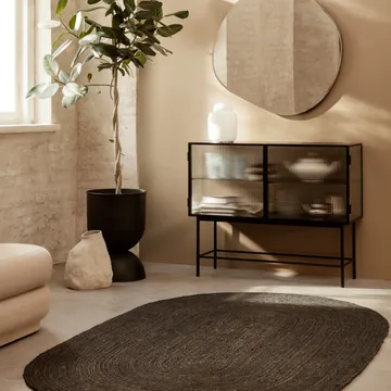 Eternal jutetæppe ovalt small - Black - Ferm Living