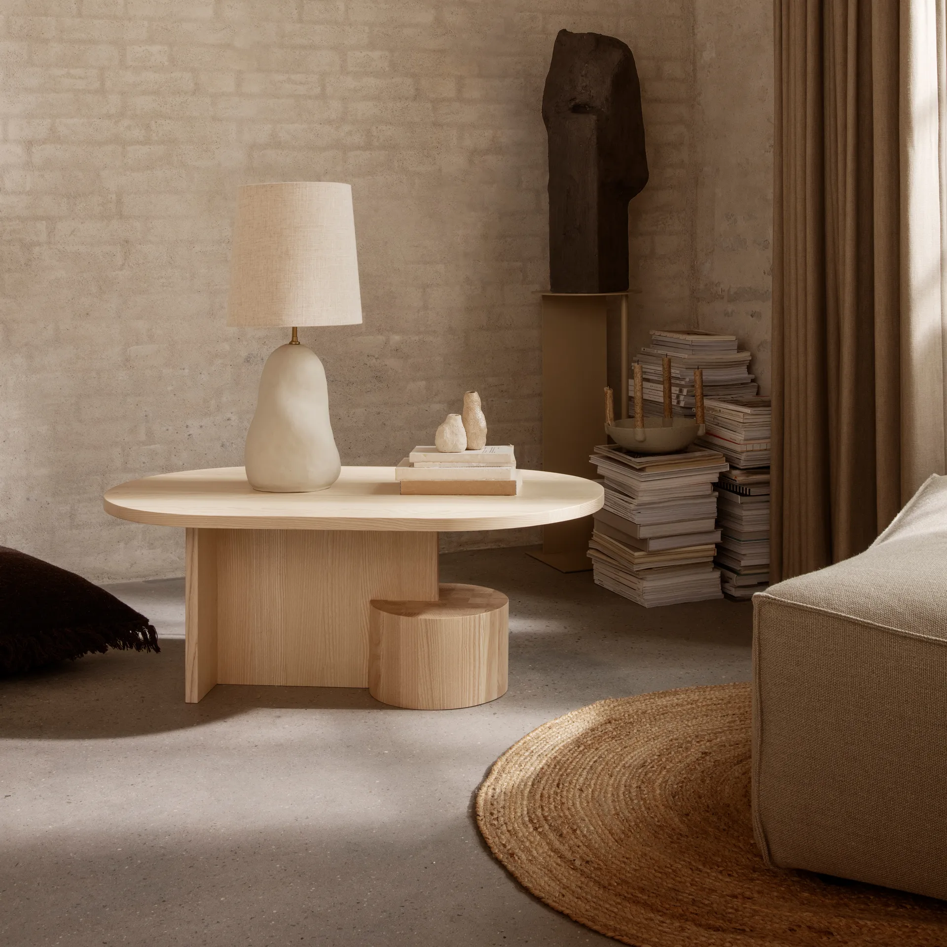 Eternal jutetæppe rundt large, Natural Ferm Living