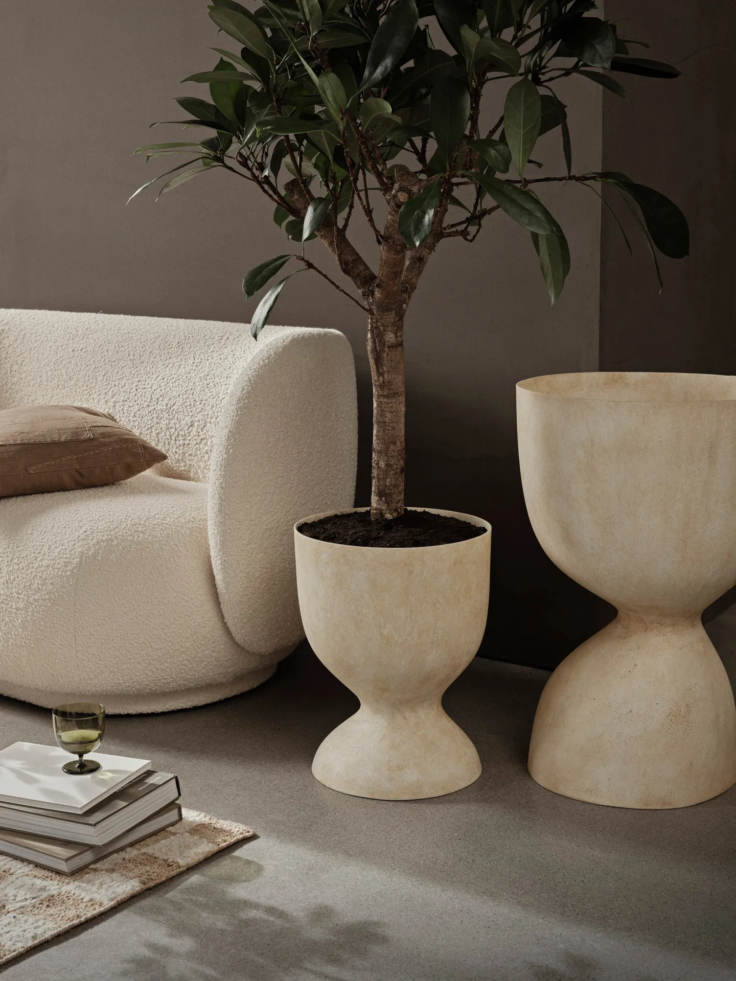 Evoke urtepotte 45 cm, Warm Sand Ferm Living