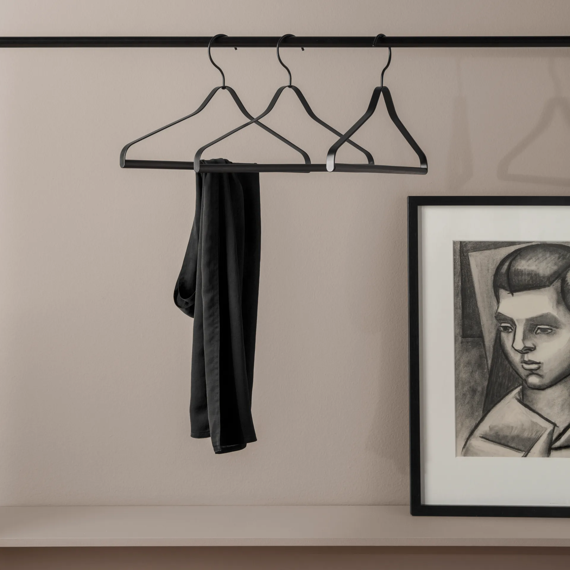 Ferm Living bøjle pakke med 3 styk, sort Ferm Living