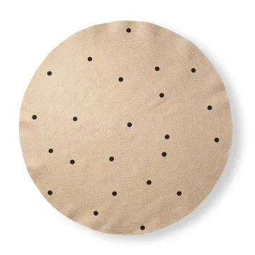 Ferm Living tæppe rund Ø130 cm - Black dots - Ferm Living
