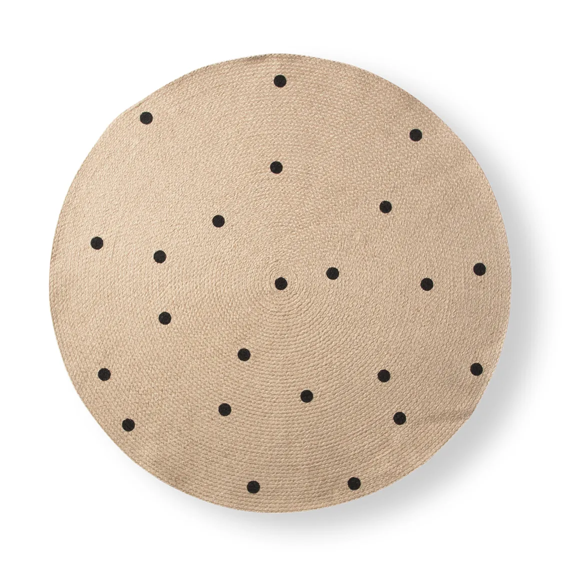 Ferm Living tæppe rund, Black dots Ferm Living