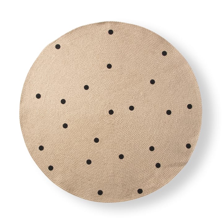 ferm LIVING tæppe rund - Black dots - Ferm LIVING