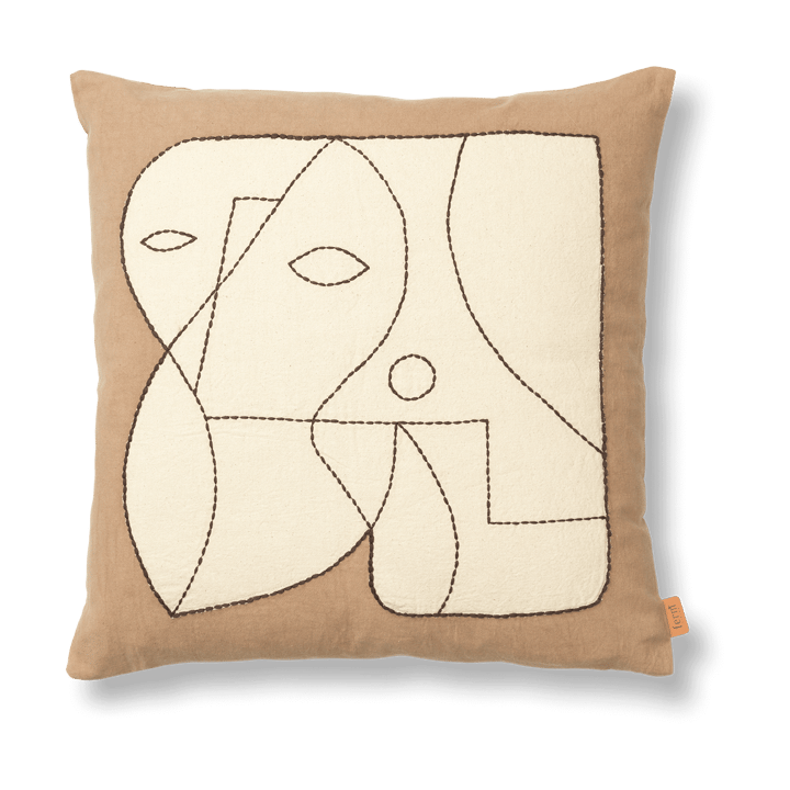 Figure pudebetræk 50x50 cm - Dark Taupe/Offwhite - Ferm Living