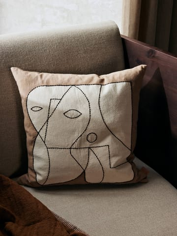 Figure pudebetræk 50x50 cm - Dark Taupe/Offwhite - Ferm Living