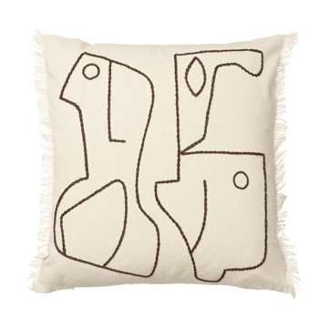 Figure pudebetræk 50x50 cm - Offwhite/Coffee - Ferm Living
