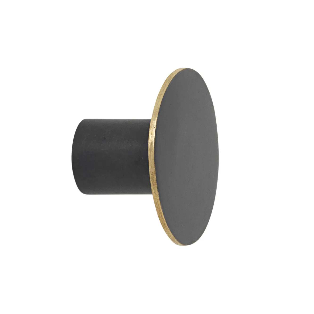 Flad Circle krog sort/messing, Ø4 cm Ferm Living