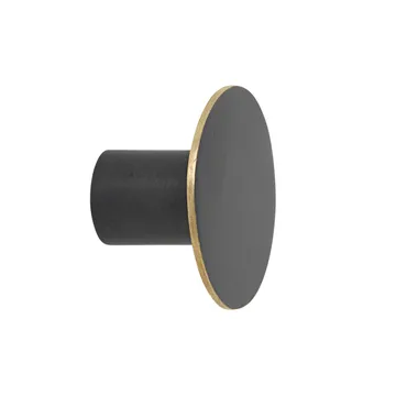Flad Circle krog sort/messing - Ø4 cm - Ferm Living