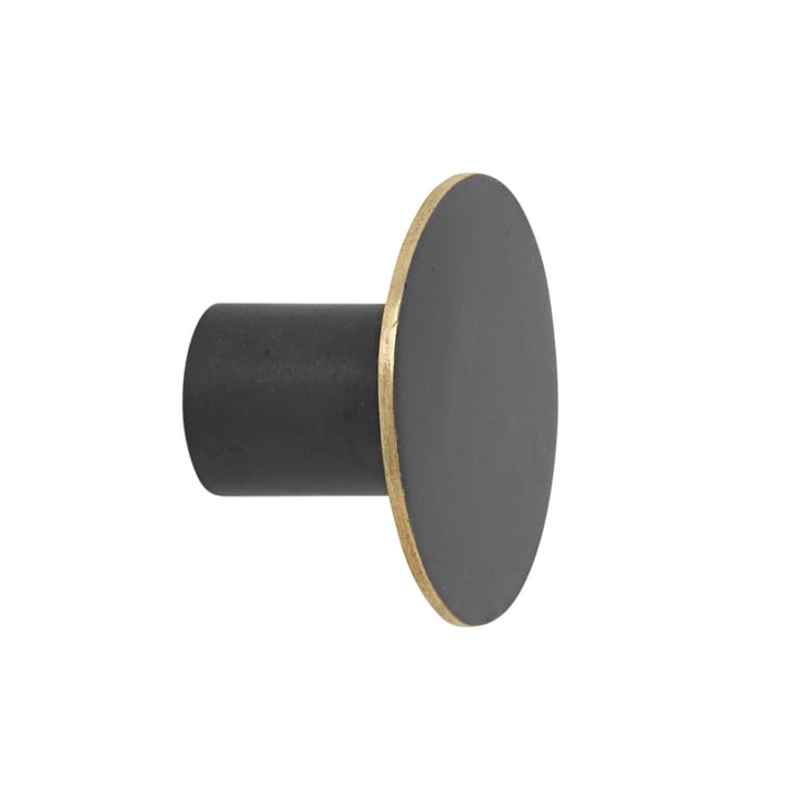 Flad Circle krog sort/messing, Ø4 cm Ferm Living