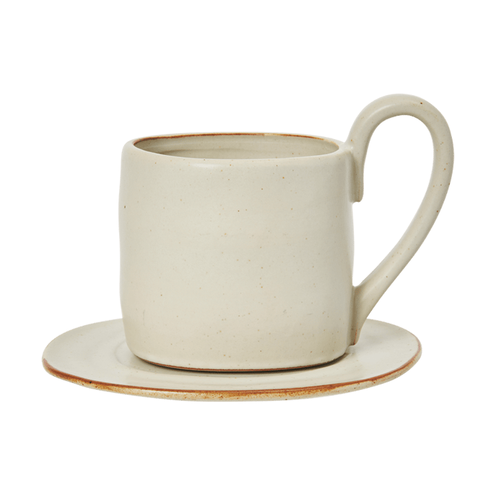 Flow krus med underkop 25 cl - Off-white speckle - Ferm Living