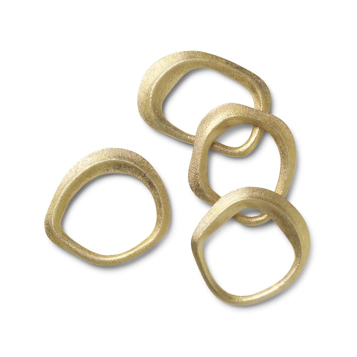 Flow servietring 4-pakke - Messing - Ferm Living