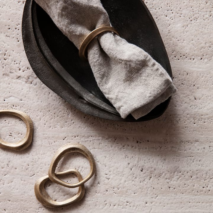 Flow servietring 4-pakke, Messing Ferm Living