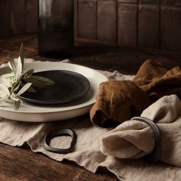 Flow servietring 4-pakke - Sort/Messing - Ferm Living