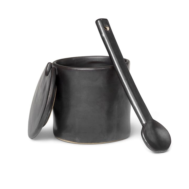 Flow syltekrukke med ske - Sort - Ferm Living