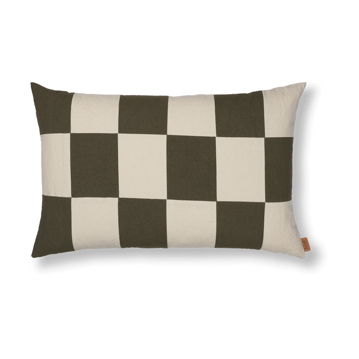 Fold patchwork pudebetræk 40x60 cm - Dark Olive -undyed - Ferm Living