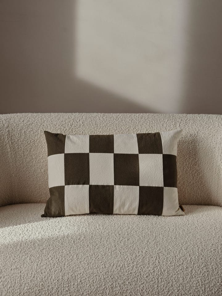 Fold patchwork pudebetræk 40x60 cm, Dark Olive -undyed Ferm Living