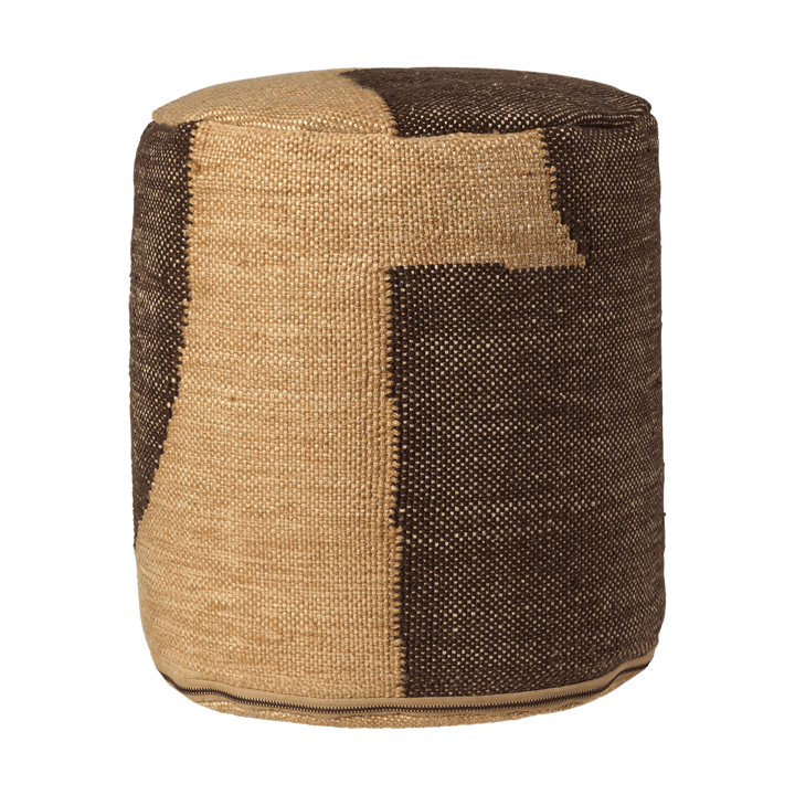 Forene cylinder pouf siddepuf Ø38x42 cm - Tan-Chocolate - ferm LIVING