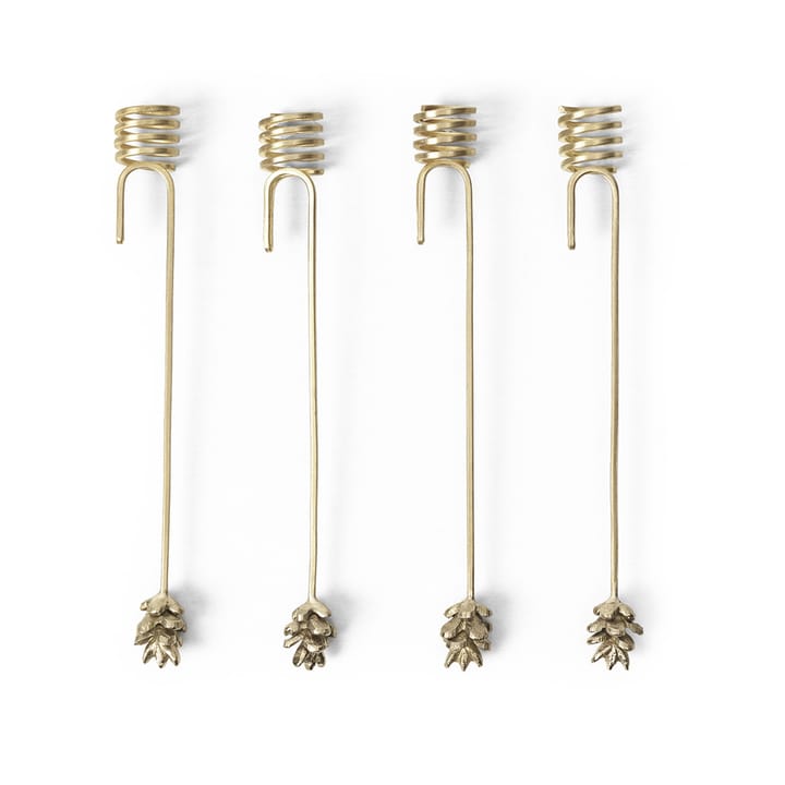 Forest lysholder til juletræ 4-pak, Brass Ferm Living