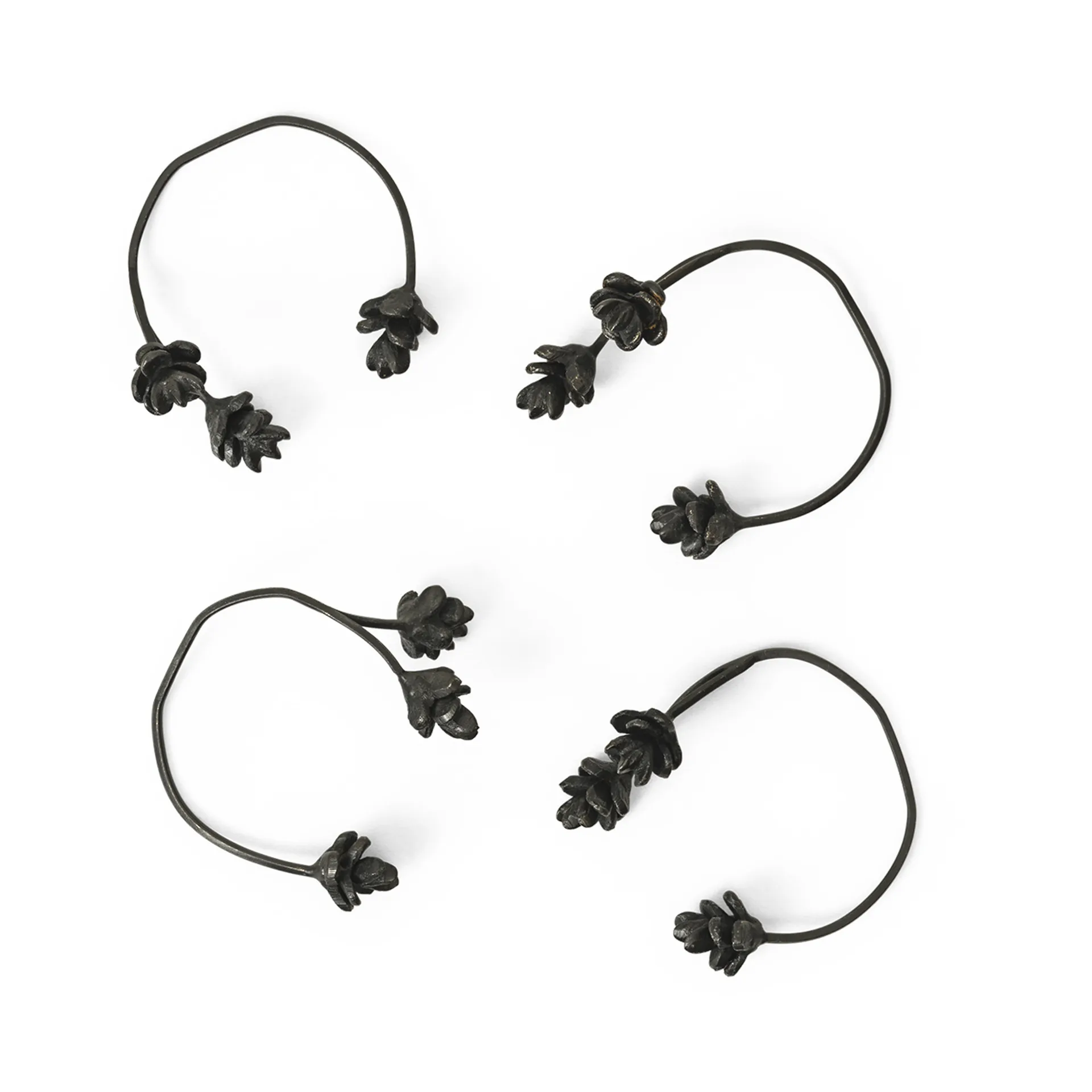 Forest servietringe 4-pak, Black brass Ferm Living