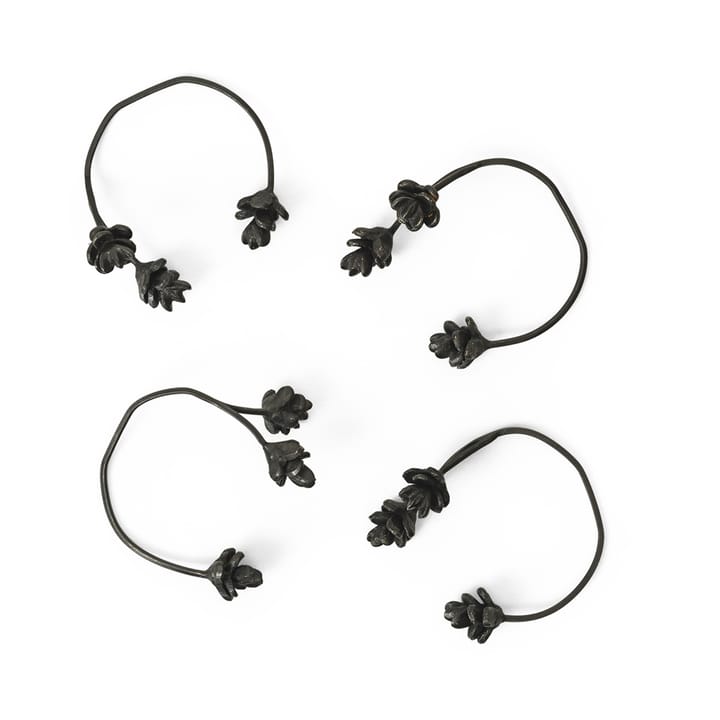 Forest servietringe 4-pak - Black brass - Ferm Living