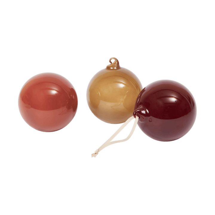 Glass bauble julekugler L Ø10 cm 3 dele - Roseate Opaque - Ferm Living