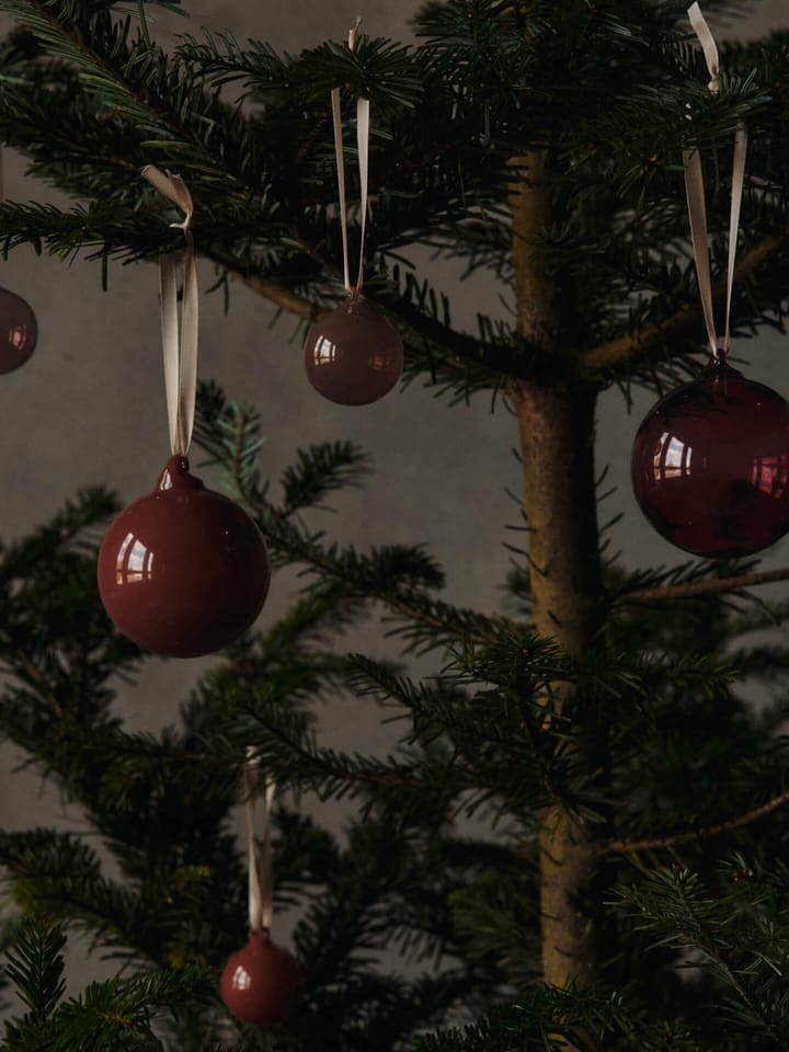 Glass bauble julekugler L Ø10 cm 3 dele, Roseate Translucent Ferm Living