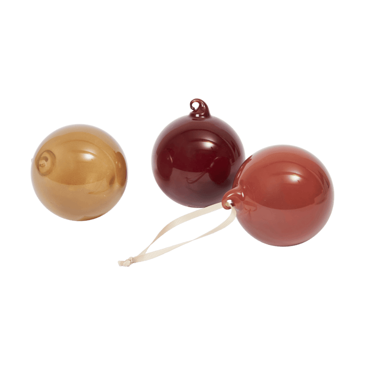 Glass bauble julekugler M Ø8 cm 3 dele - Roseate Opaque - Ferm Living