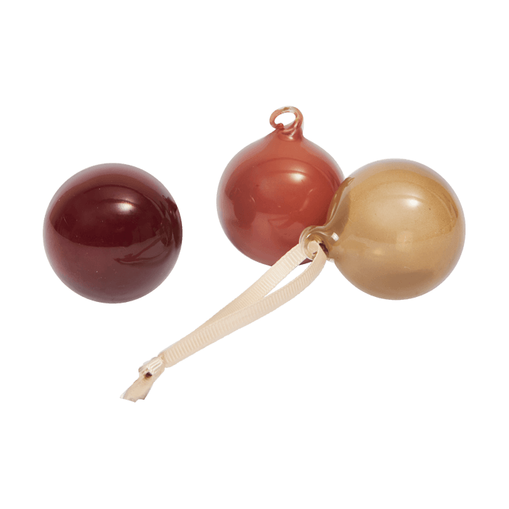 Glass bauble julekugler S Ø4 cm 3 dele - Roseate Opaque - Ferm Living