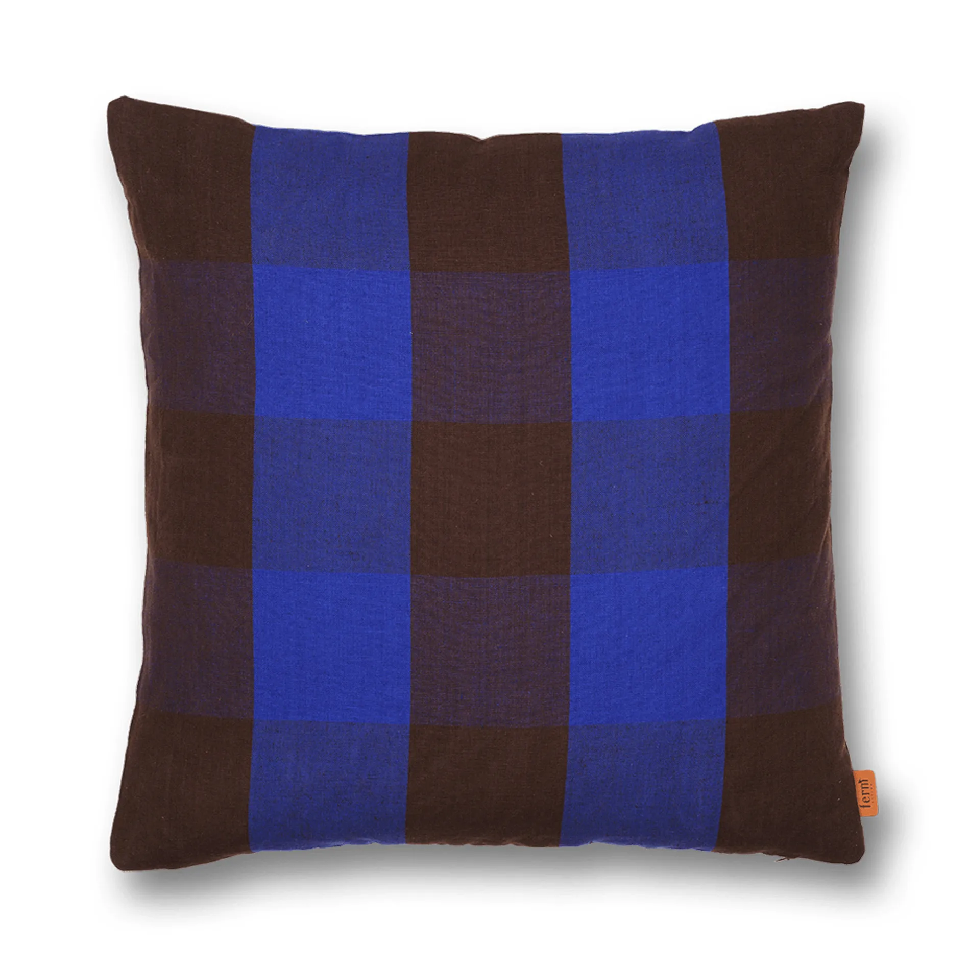 Grand pude 50x50 cm, Chocolate-bright blue Ferm Living