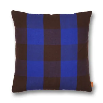 Grand pude 50x50 cm - Chocolate-bright blue - Ferm Living