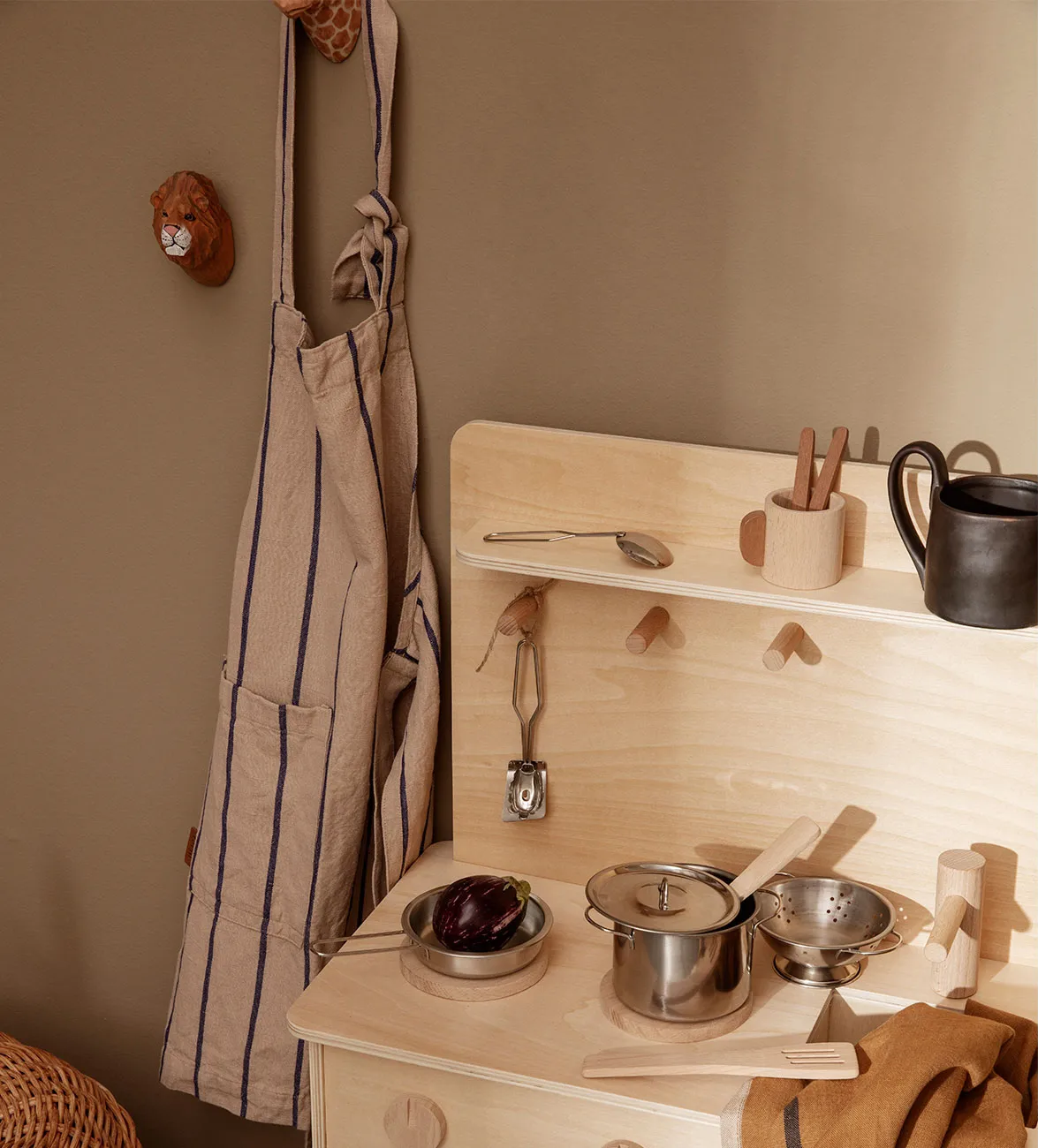 Hale børneforklæde, Lyserød/Lyseblå Ferm Living