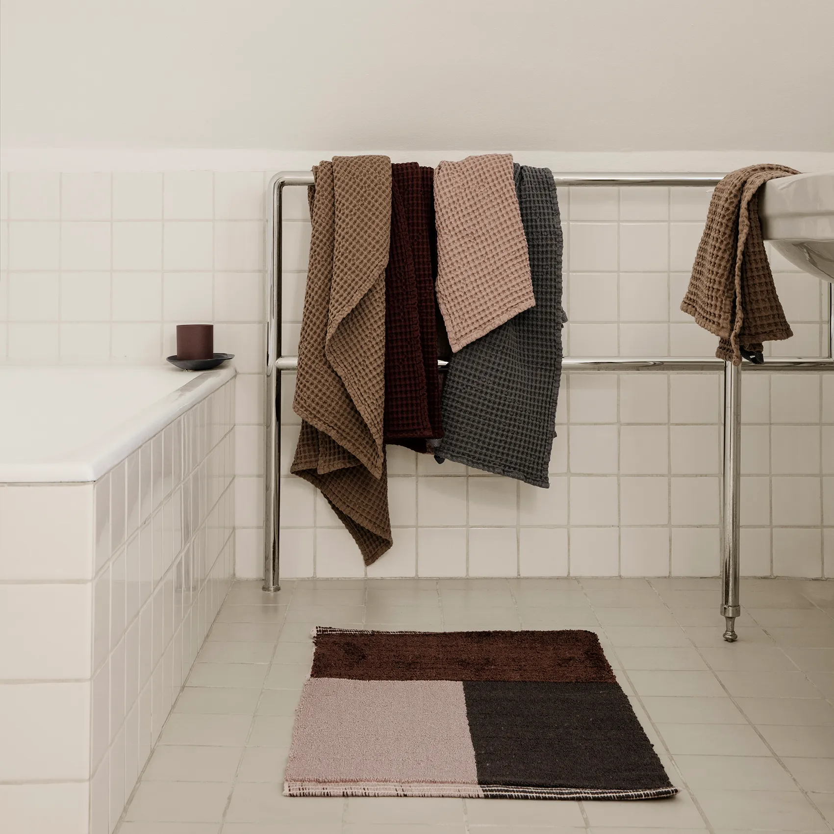 Håndklæde økologisk bomuld tan, 50x100 cm Ferm Living