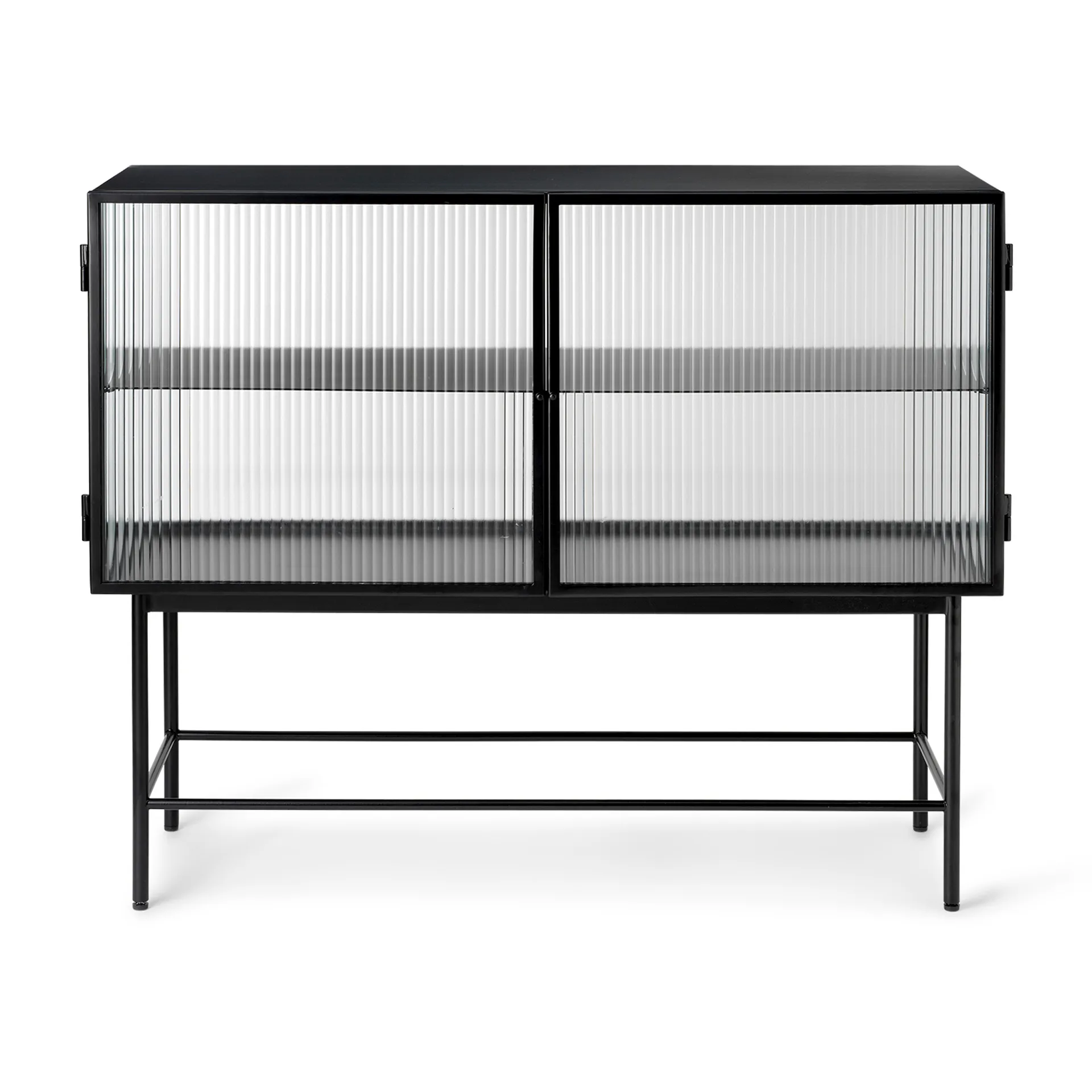 Haze sidebord, Black/Bølget glas Ferm Living