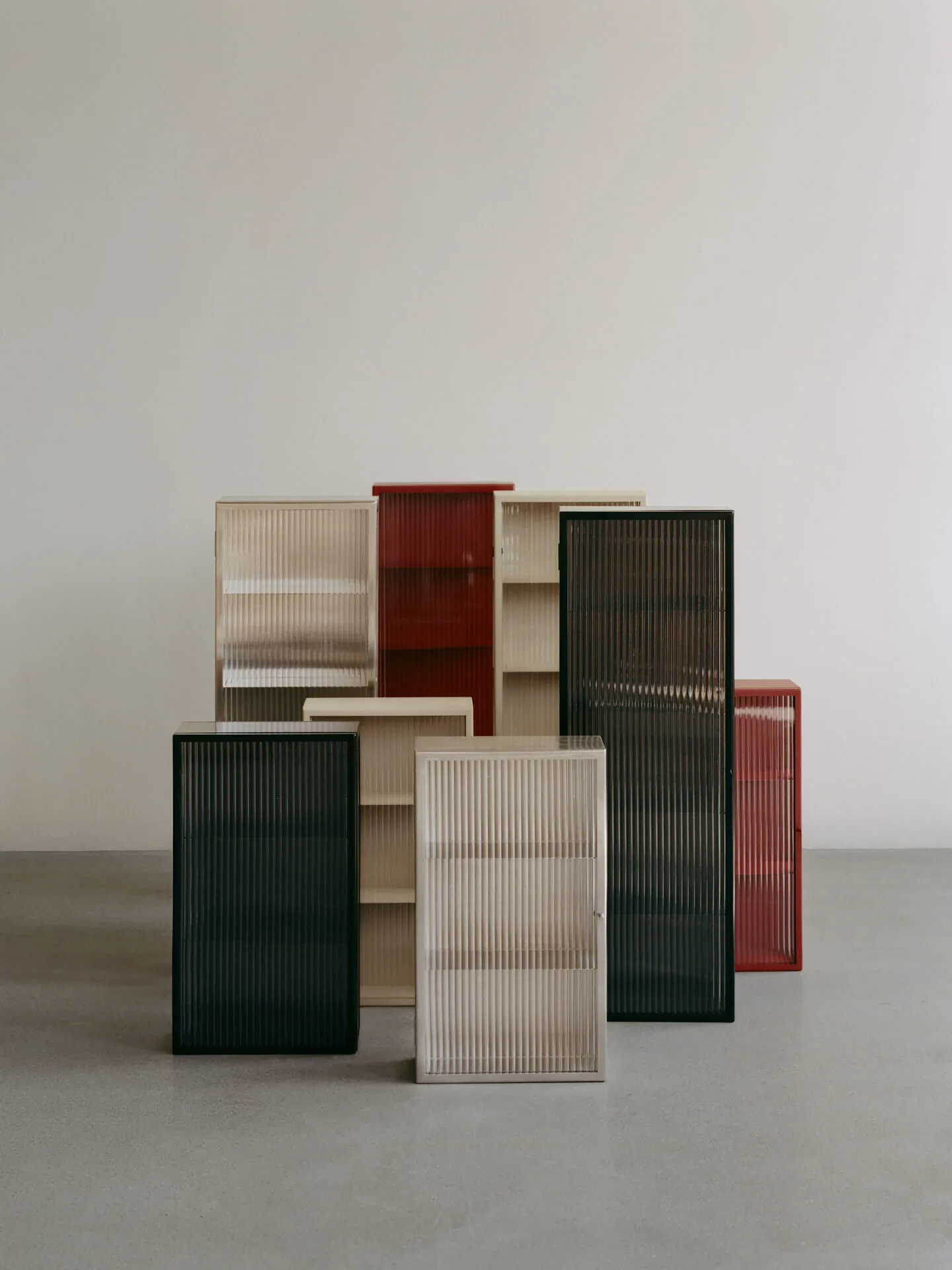 Haze vægskab, Reeded glass - stainless steel Ferm Living