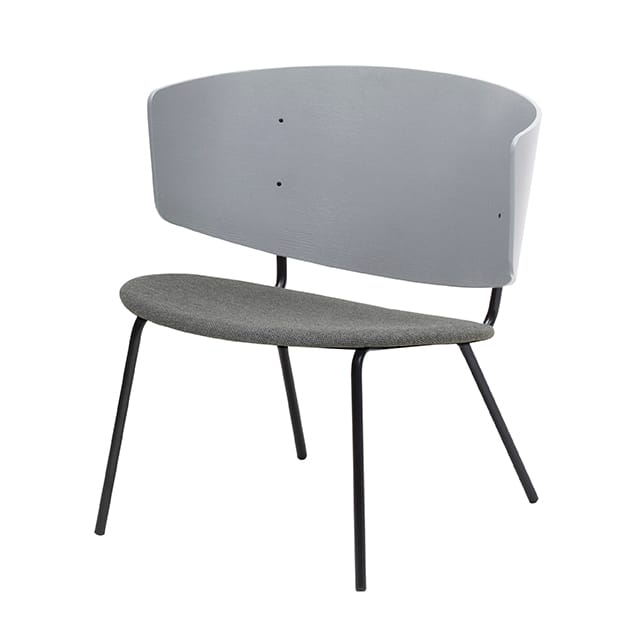 Herman loungestol med polstret sæde - lysegrå med sæde i mørkegrå tekstil - ferm LIVING