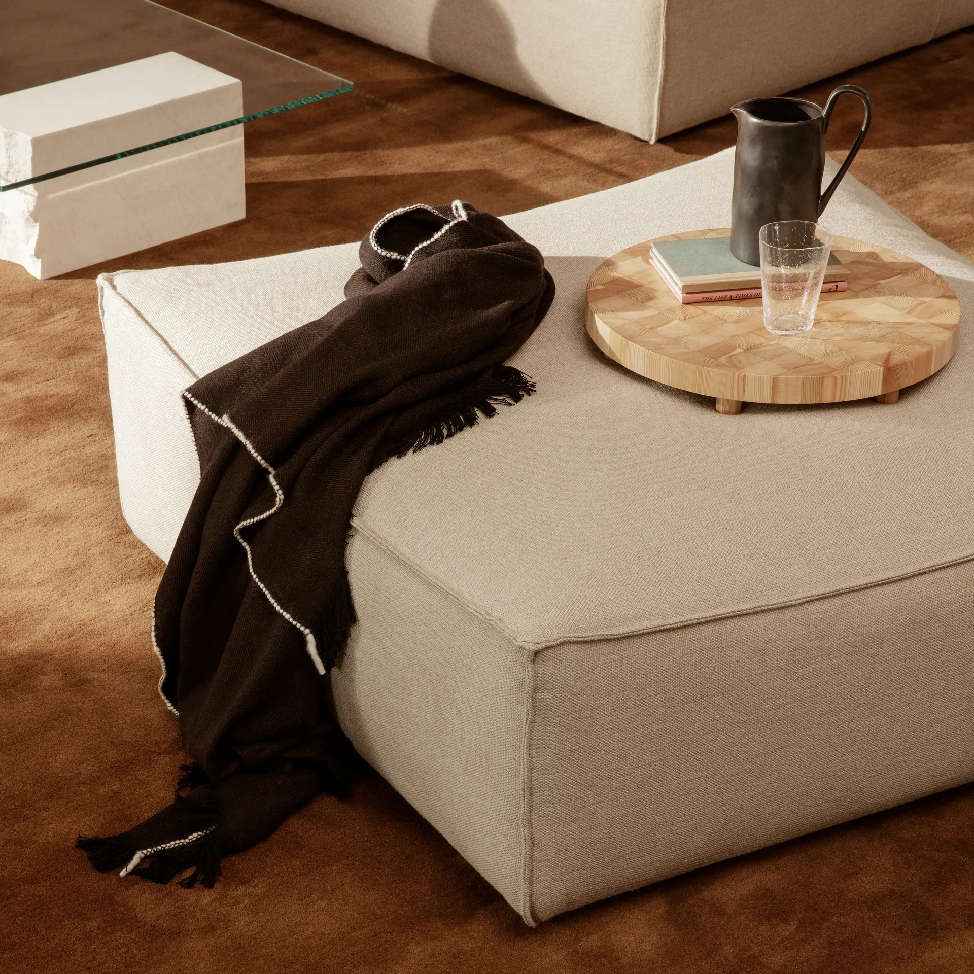 Herringbone plaid 120x180 cm, Dark coffee Ferm Living