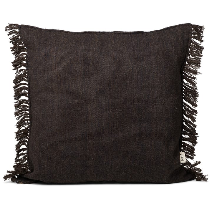 Kelim pude med frynser L 80x80 cm, Dark melange Ferm Living