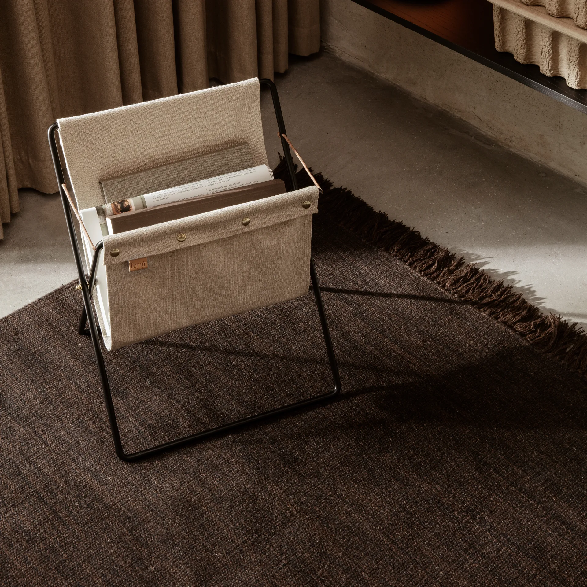 Kelim tæppe 240x240 cm, Dark melange Ferm Living