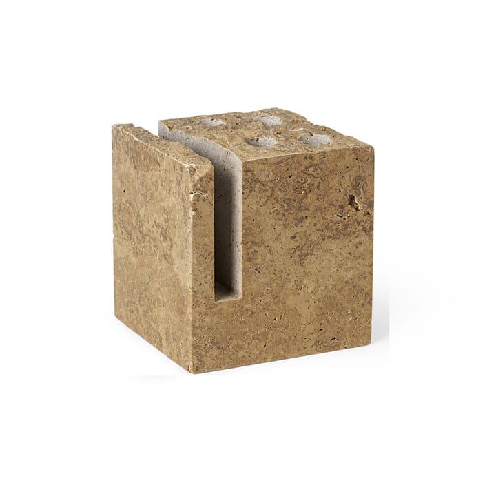Klint kuglepenholder 9x9 cm - Beige travertin - Ferm Living