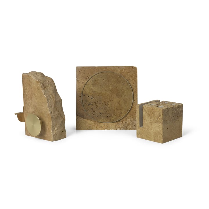 Klint kuglepenholder 9x9 cm, Beige travertin Ferm Living