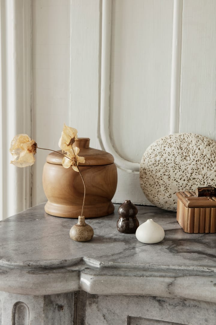 Komo vasee mini sæt med 3, Brown/White Ferm Living