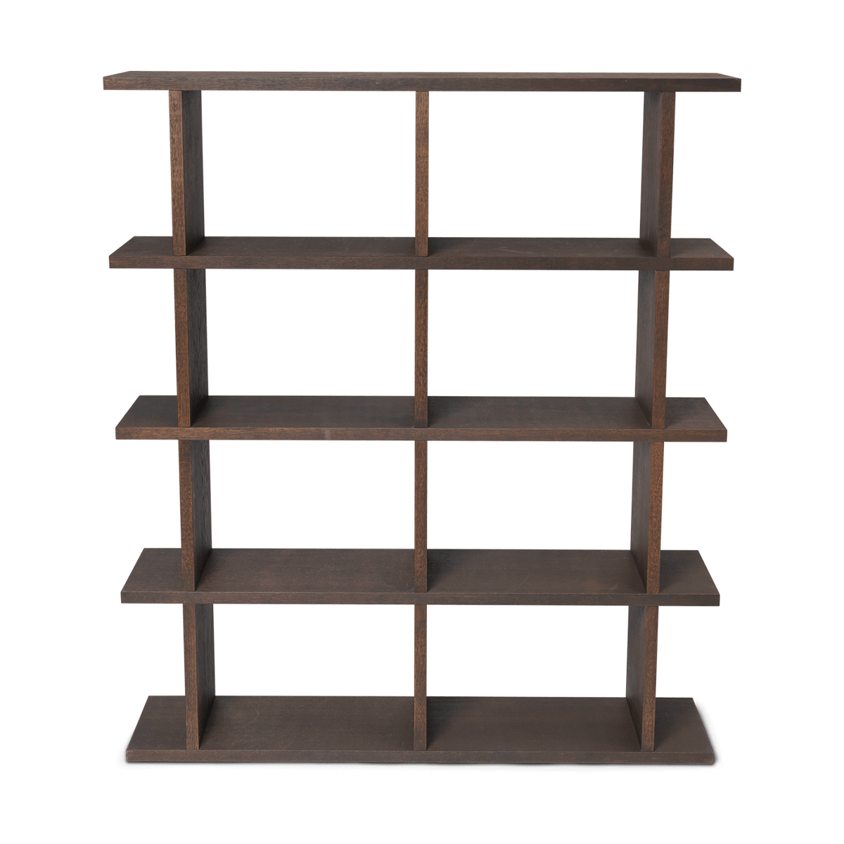 Ferm Living Kona bogreol 2x4 Dark stained | Skandinavisk Design | Hylder & reolsystemer | Brun