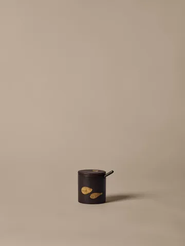 Koyo krukke med ske - Dark brown-buff - Ferm Living
