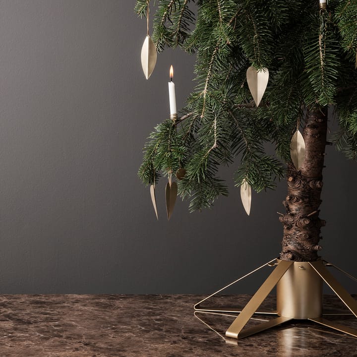 Leaf brass juletræspynt, 4 stk Ferm Living