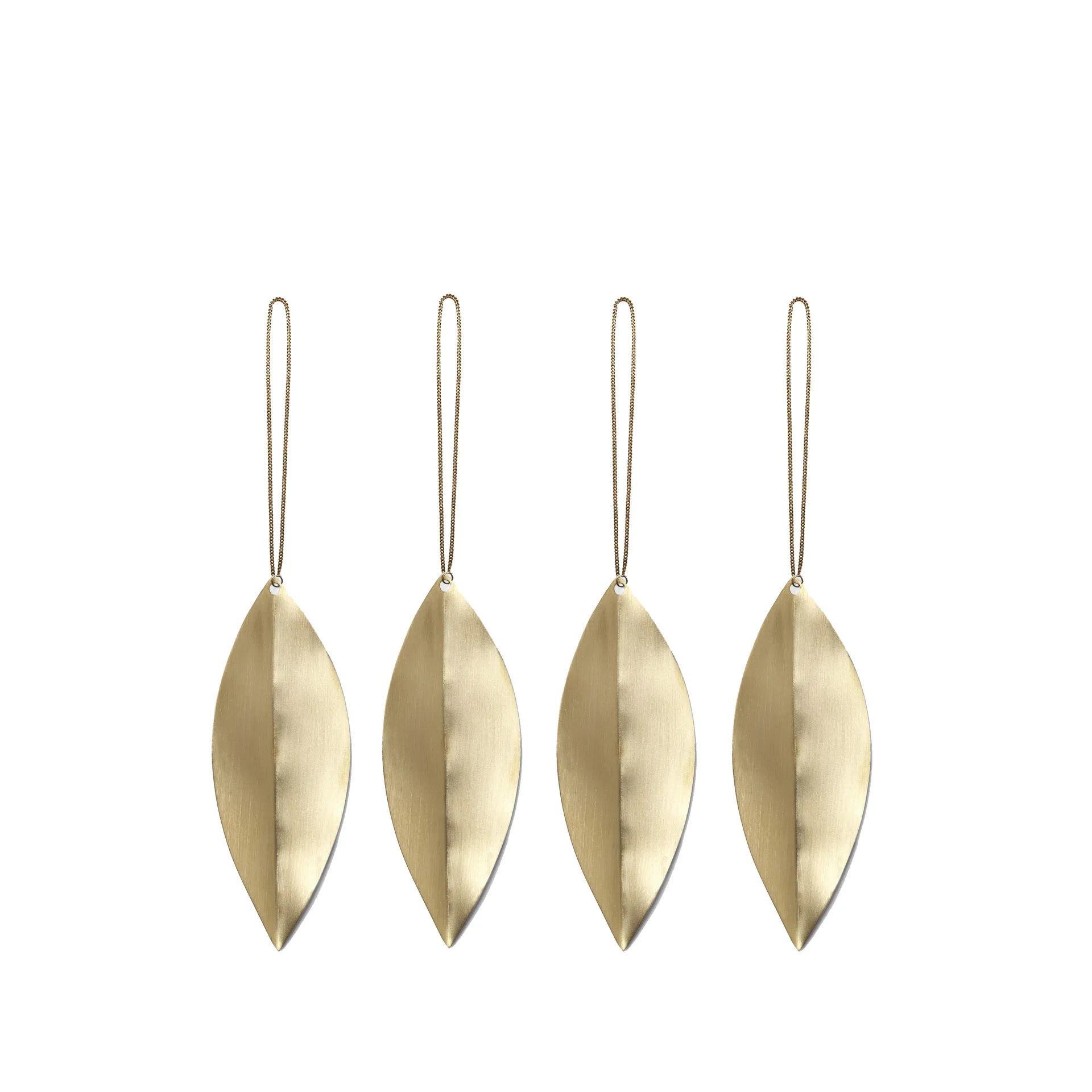 Leaf brass juletræspynt, 4 stk Ferm Living
