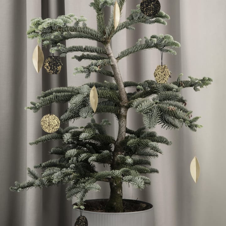 Leaf brass juletræspynt, 4 stk Ferm Living