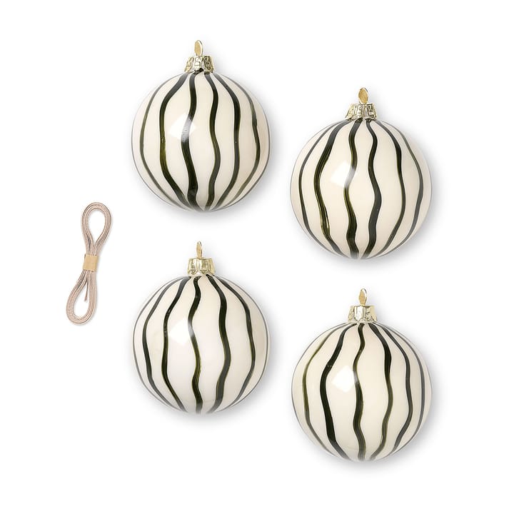 Lines julekugler Ø8 cm 4-pak
 - Grøn - Ferm Living