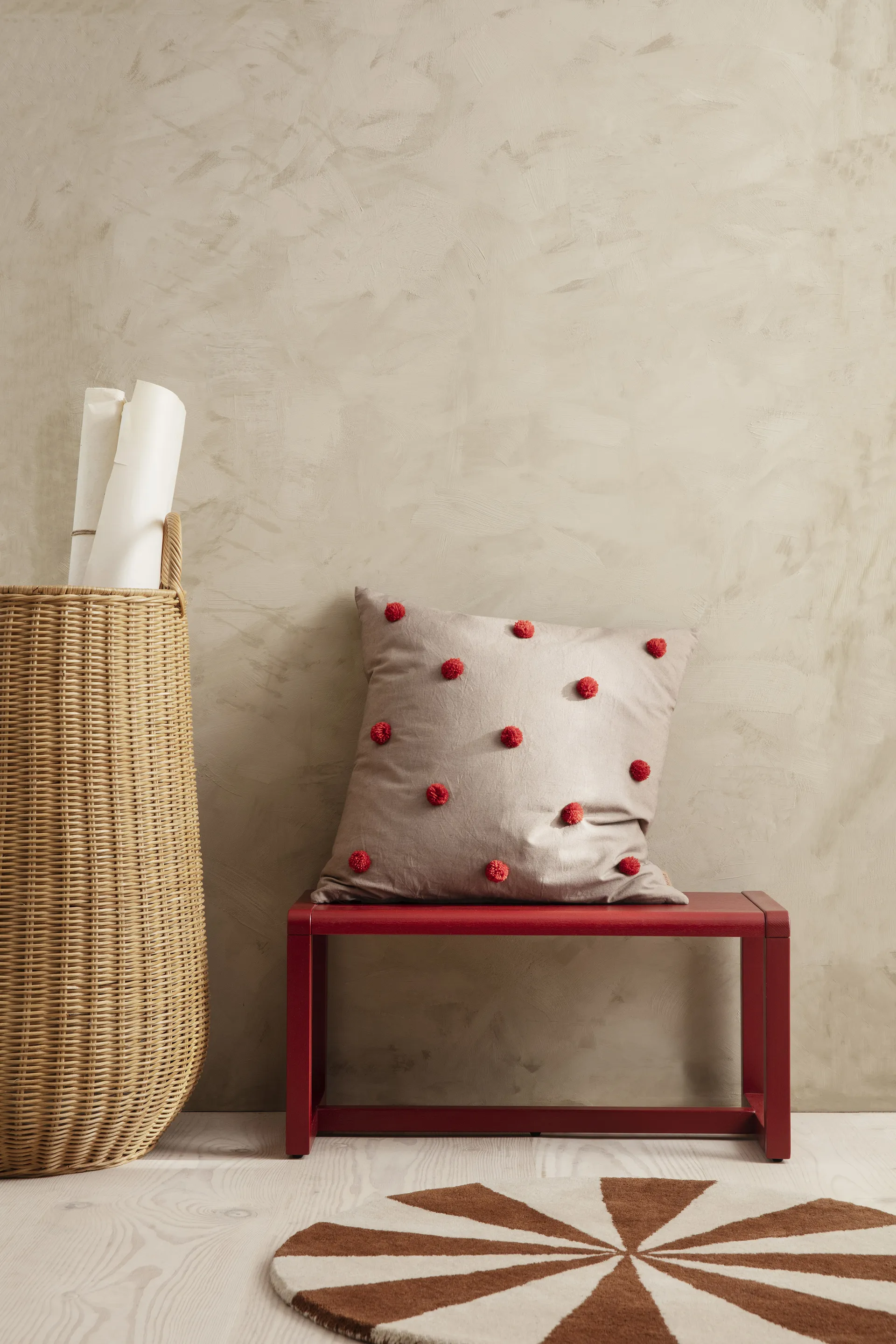 Little Architecht Bench bænk, Poppy red Ferm Living